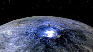 Occator Crater on Ceres, seen in false-color.