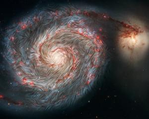 Magnetic fields mapped within the Whirlpool Galaxy.