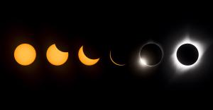 Stages of a total solar eclipse.