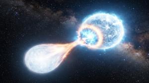 Artistic impression of the double white dwarf binary eRASSU J0608.
