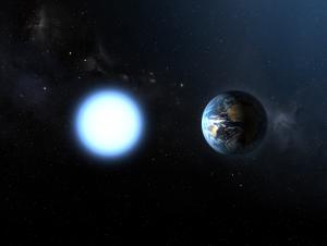 The white dwarf Sirius B compared to Earth.