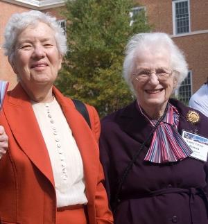 Vera Rubin (left) and Nancy Roman (right) together in 2009.