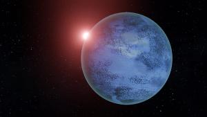 Artist’s impression, frozen world with sub-surface ocean.
