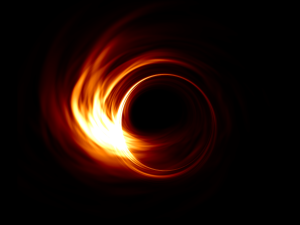 Computer simulation of plasma near a black hole.
