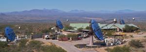 The VERITAS array, an air Cherenkov telescope designed to detect low-energy cosmic rays.