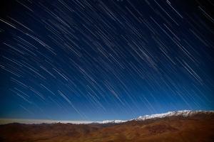 The motion blur of starlight used to create a rain of stars.