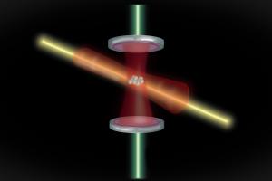 Lasers are used to squeeze atoms and entangle them.
