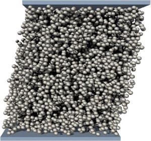 A simulation of clumping particles.