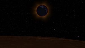 Illustration of how a lunar eclipse could appear on the Moon.