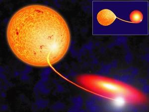 Artist impression of a binary system.