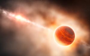 Artist’s impression of a gas giant planet forming in the disc around the young star HD 100546.