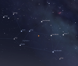 Location of the new nova in Sagittarius.