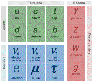 Known particles and field quanta.