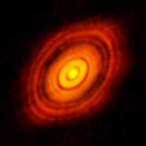 The protoplanetary disk of HL Tau.