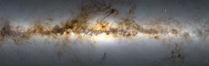 A rendered image of the Milky Way based on the Gaia EDR3 dataset.