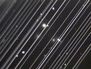 Starlink trails in an image from Lowell Observatory.