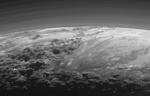 Mountain range on the surface of Pluto.