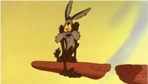 Wile E. Coyote waiting for gravity.