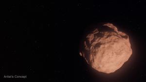 This artist’s concept depicts a Trans-Neptunian Object, a small, faint, icy body orbiting the Sun beyond the orbit of Neptune.