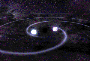 Artist view merging neutron stars.