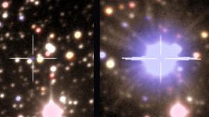 A star seen before and after its nova explosion.