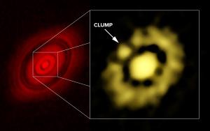 Close-up view showing clumping in the inner ring of HL Tau.