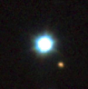 A direct image of the exoplanet VHS 1256b and its star.