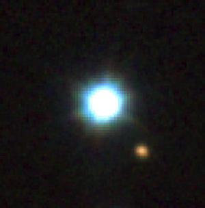 A direct image of the exoplanet VHS 1256b and its star.