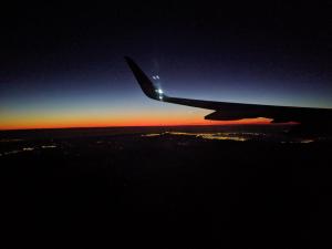 A thin crescent Moon sets as my flight from La Serena takes off.