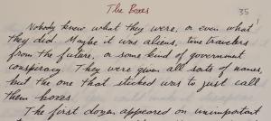 My fiction first drafts are handwritten.