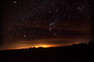 The constellation Orion in the evening sky.