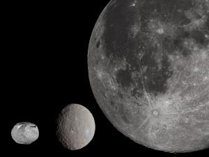 Vesta, Ceres, and the Moon compared.
