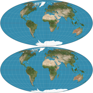 The Aitoff and Mollweide projections.