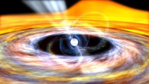 Artist rendering of an accreting millisecond pulsar.