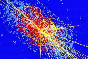 Computer simulation of a Higgs interaction.