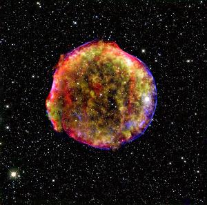 A composite image of the remnant of Tycho's supernova.