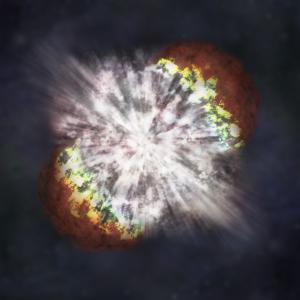Artist rendering of a hypernova explosion.