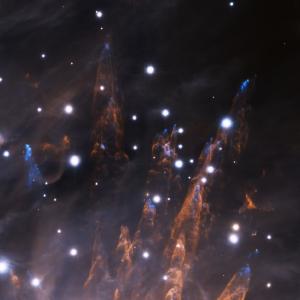 Cosmic bullets in the Orion Nebula.